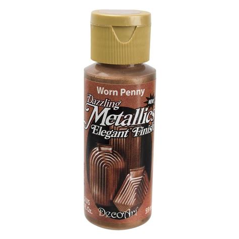 Decoart Dazzling Metallics 2 Oz Worn Penny Acrylic Paint Da287 3 The