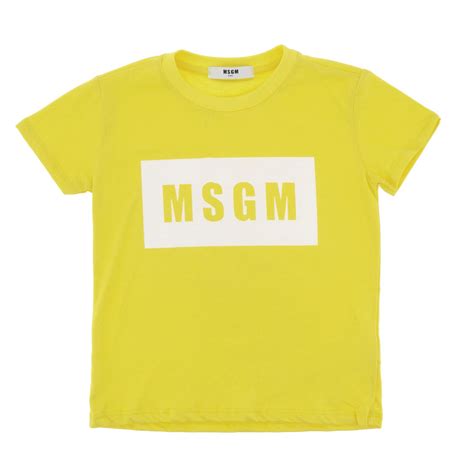 Msgm Kids Outlet T Shirt For Girls Yellow Msgm Kids T Shirt 9427