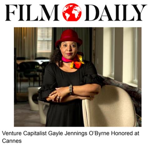 Film Daily Venture Capitalist Gayle Jennings Obyrne Honored At