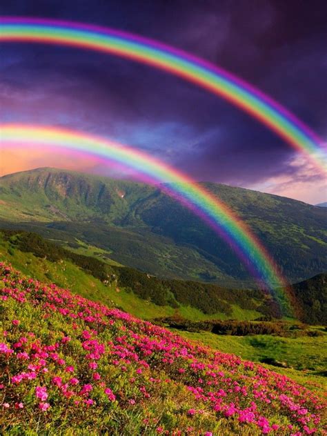 Natural Rainbow Wallpaper Landscapes Double Rainbow Wallpapers Hd