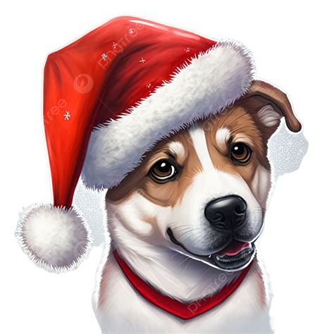 Cute White Dog With Santa Hat In Christmas Dog Santa Hat Christmas