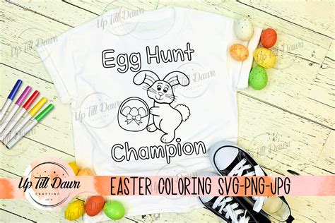 Easter Coloring Shirt SVG, Easter Egg Hunt SVG (1126627) | Cut Files