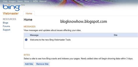 Add A Blogger Sitemap To Msn Bing Webmaster Tools Blog