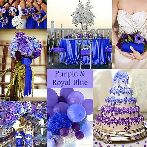 Deciding what wedding vibes you want to channel will help you narrow down your list of possible there will be a royal vibe to your day just from your colors and you can layer it with decorations. Blue and Purple Colour Scheme | Wedding Ideas by Colour | CHWV