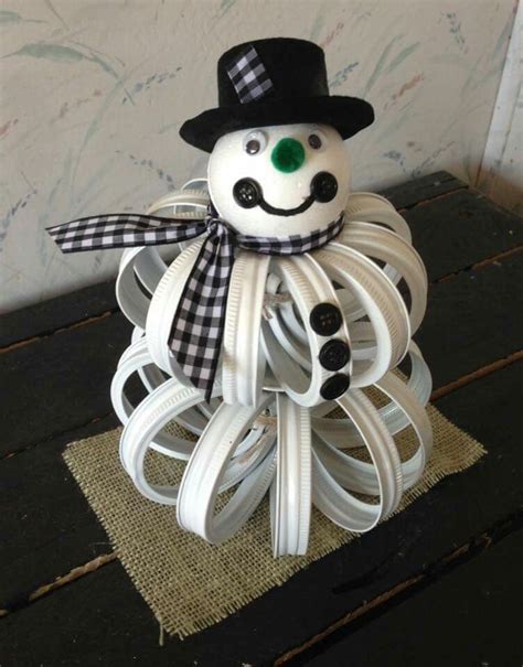 Mason Jar Lid Snowman Xmas Crafts Snowman Crafts Christmas Crafts Diy