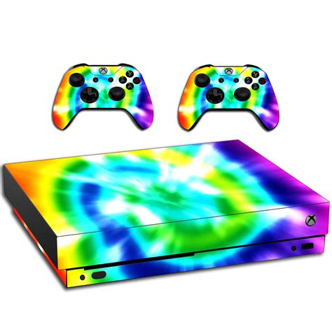 Vwaq Xbox One X Skin Tie Dye Vinyl Wrap Rainbow Decals For