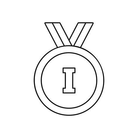 1st Place Medal Line Icon 14151152 Vector Art At Vecteezy