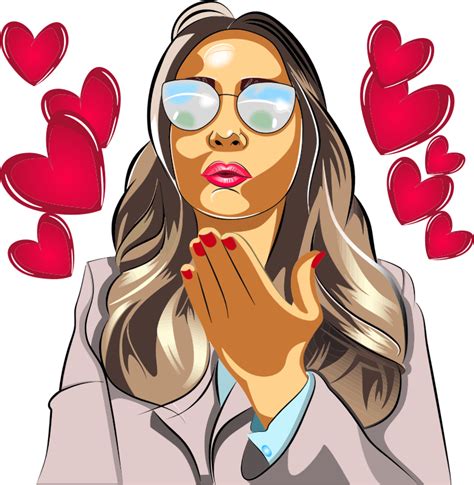 Girl With Sunglasses Blowing A Kiss Openclipart