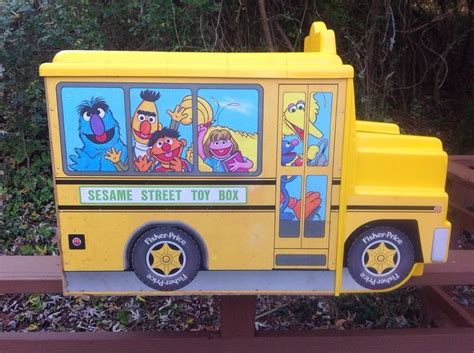 Vintage Huge School Bus Muppet Sesame Street Toy Box 1980s Fisher