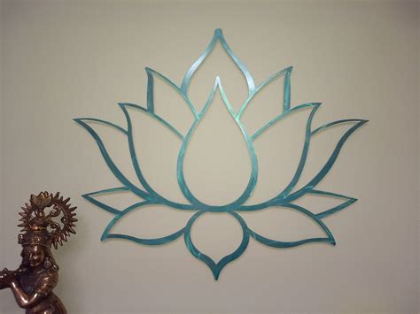 Contemporary metal wall art ›› metal wall art lilac teal flower. XL Lotus Flower Metal Wall Art Sculpture by Arte & Metal ...