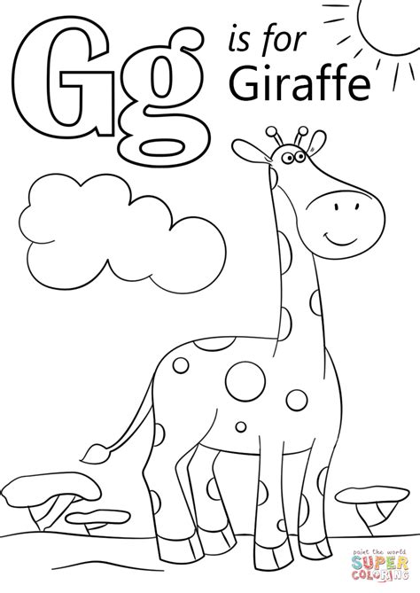 Letter G Is For Giraffe Coloring Page Free Printable Coloring Pages