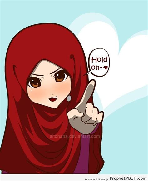 Cute Girl In Red Hijab Drawings Prophet Pbuh Peace Be Upon Him