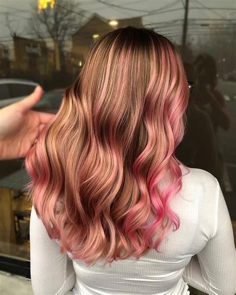 Heres A Cute Pink Balayage On Emma This Is A Fun Way To Add A Little Pop Of Color To Your Hair