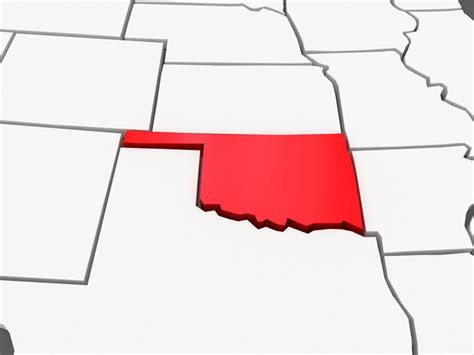 Map Of Oklahoma And The Surrounding Region