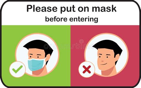 Please Put On A Mask Before Entering To The Shop Vector Signage Graphic