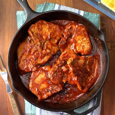 Combine flour and pepper in shallow dish. Oven-Barbecued Pork Chops Recipe | Taste of Home