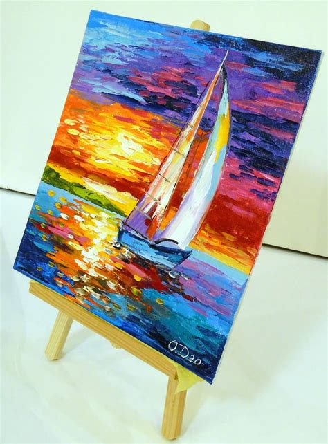 Sailboat At Dawn Painting By Olha Darchuk Saatchi Art