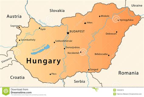 9,784,000), 35,919 sq mi (93,030 sq km), central europe. Ungarn-Karte Stockfoto - Bild: 19353870