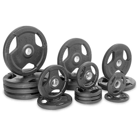Buy Xmark Premium Quality Rubber Coated Tri Grip Olympic Plate Weights