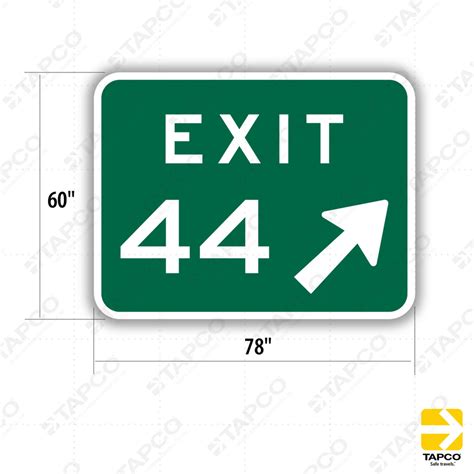 E5 1a Exit Gore Number Sign Exit Signs Tapco