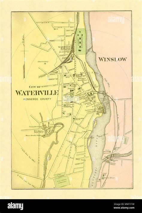 Map Of Winslow And Vicinity 1890 Stock Photo Alamy