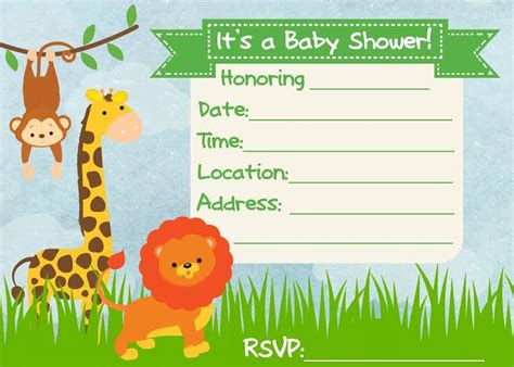 baby shower invitation jungle theme frugal fanatic