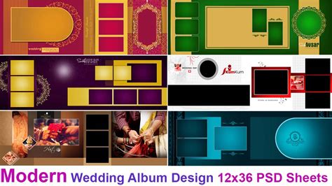 modern wedding album design  psd sheets luckystudiou