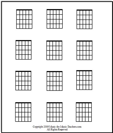 Blank sheet music tablature for bass. Free Guitar Chord Chart Blanks to Fill In Your Own Chords