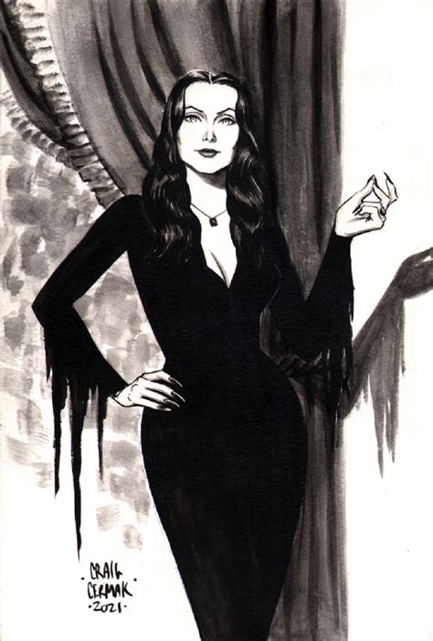 Morticia Addams In Craig Cermak S Pin Ups Commissions Comic Art Gallery Room