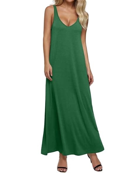 Women Summer Tank Dress Sexy V Neck Backless Solid Sleeveless Party Bodycon Long Maxi Dress