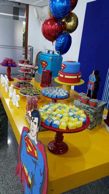 Mesa Superman Decoração Festa Infantil Festa Decoração Super Man