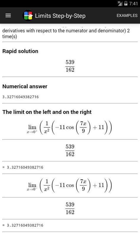 Two sided , left hand and right hand limits. Limits Step-by-Step for Android - APK Download