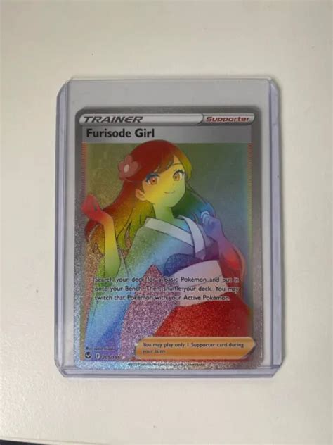 Pokemon Silver Tempest Furisode Girl Secret Rainbow Full Art Nm 205195 1220 Picclick