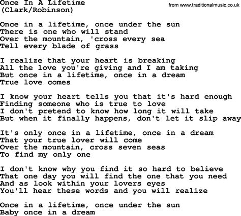 Once In A Lifetime By The Byrds Lyrics With Pdf