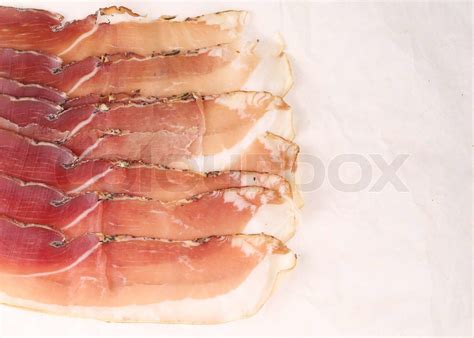 Slices Of Delicious Prosciutto Stock Image Colourbox