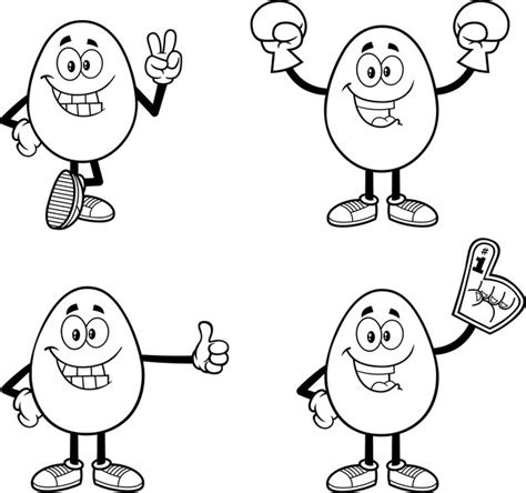 Premium Vector Outlined Easter Egg Cartoon Mascot Character In