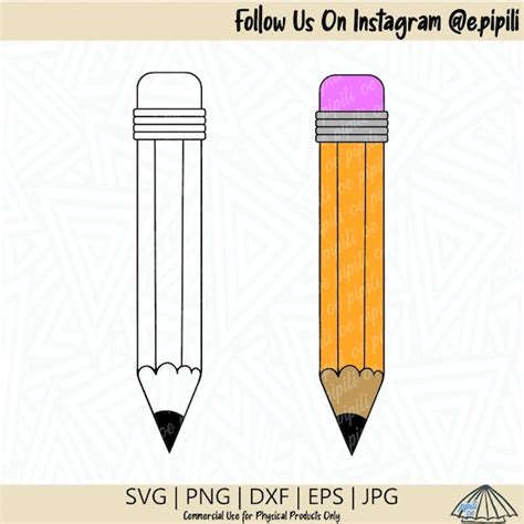 Pencil Svg Pencil Cutting File Pencil Clip Art School Etsy Uk