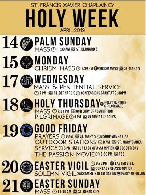 Holy Week Chaplaincy Schedule Attachment A Place For Your Soul In