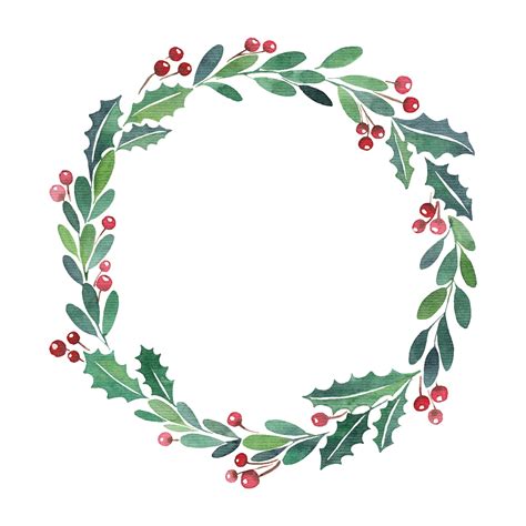 Christmas Wreath Watercolor Paint Frame 2178559 Vector Art At Vecteezy