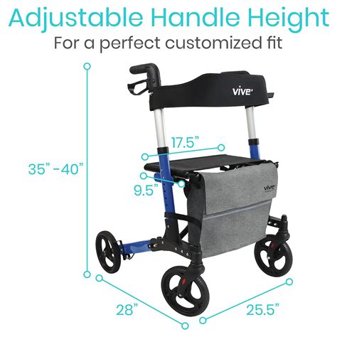 Buy Vive Mobility Tall Rollator Walker With Seat For Men Seniors All