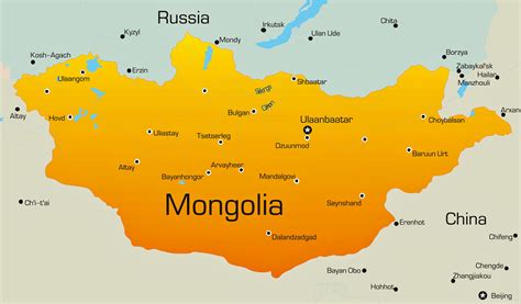 Cities Map Of Mongolia