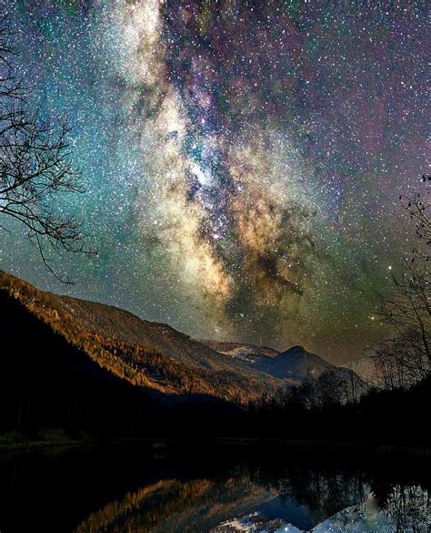 Milky Way Starry Sky Hagertal Hagersee Nature Mountains Tyrol