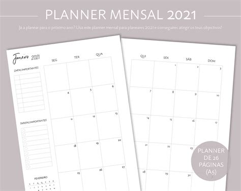 The daily planner is back and now available for the calendar year. Planner 2021 - Calendário Mensal 2021 - Vanessa Teixeira