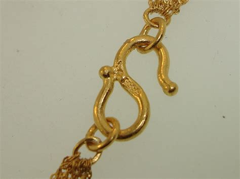 Solid 24kt Gold 18 Five Strand Sparkle Chain Necklace 9999 Pure