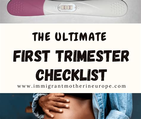 First Trimester Ultimate Checklist For The First 13 Weeks Immigrant
