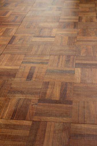 Image Of Wooden Parquet Flooring Squares Varnished Wood