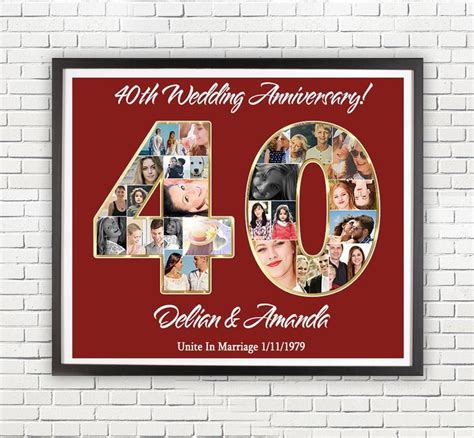Unique gifts for married couples and new parents. Anniversary Gift to Parents, 40 Year Anniversary Gifts ...