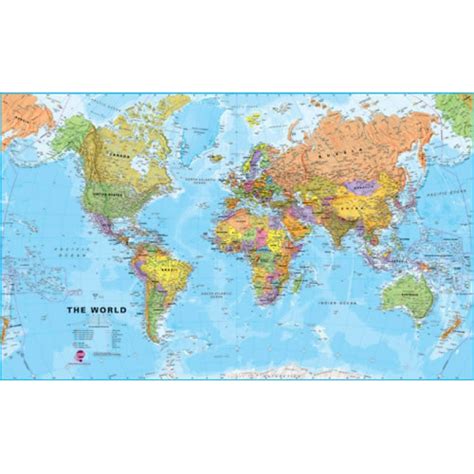 Political World Map Laminated Our Products Aux Quatre Points