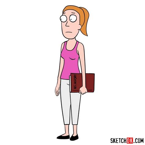 how to draw summer smith from rick and morty series step by step drawing tutorials rick and