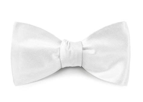 Solid Satin White Bow Tie Mens Silk Bow Ties Tie Bar